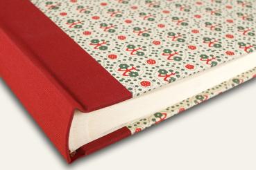 Photo album, red linen spine